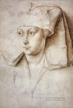 portrait of a seated woman holding a fan Painting - Portrait of a Young Woman painter Rogier van der Weyden